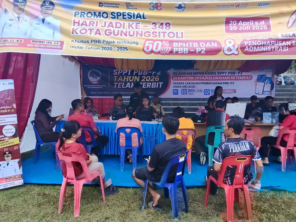Hari Jadi ke-348 Kota Gunungsitoli, BRI BO Gunungsitoli Hadirkan Layanan Pembayaran BPHTB dan PBB-P2 di Alun-Alun Kota