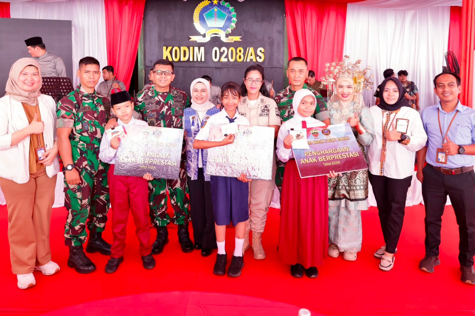 Hadiri Peresmian Masjid Al-Ikhlas Kodim 0208/AS, BRI BO Kisaran Serahkan Penghargaan bagi Anak Prajurit Berprestasi