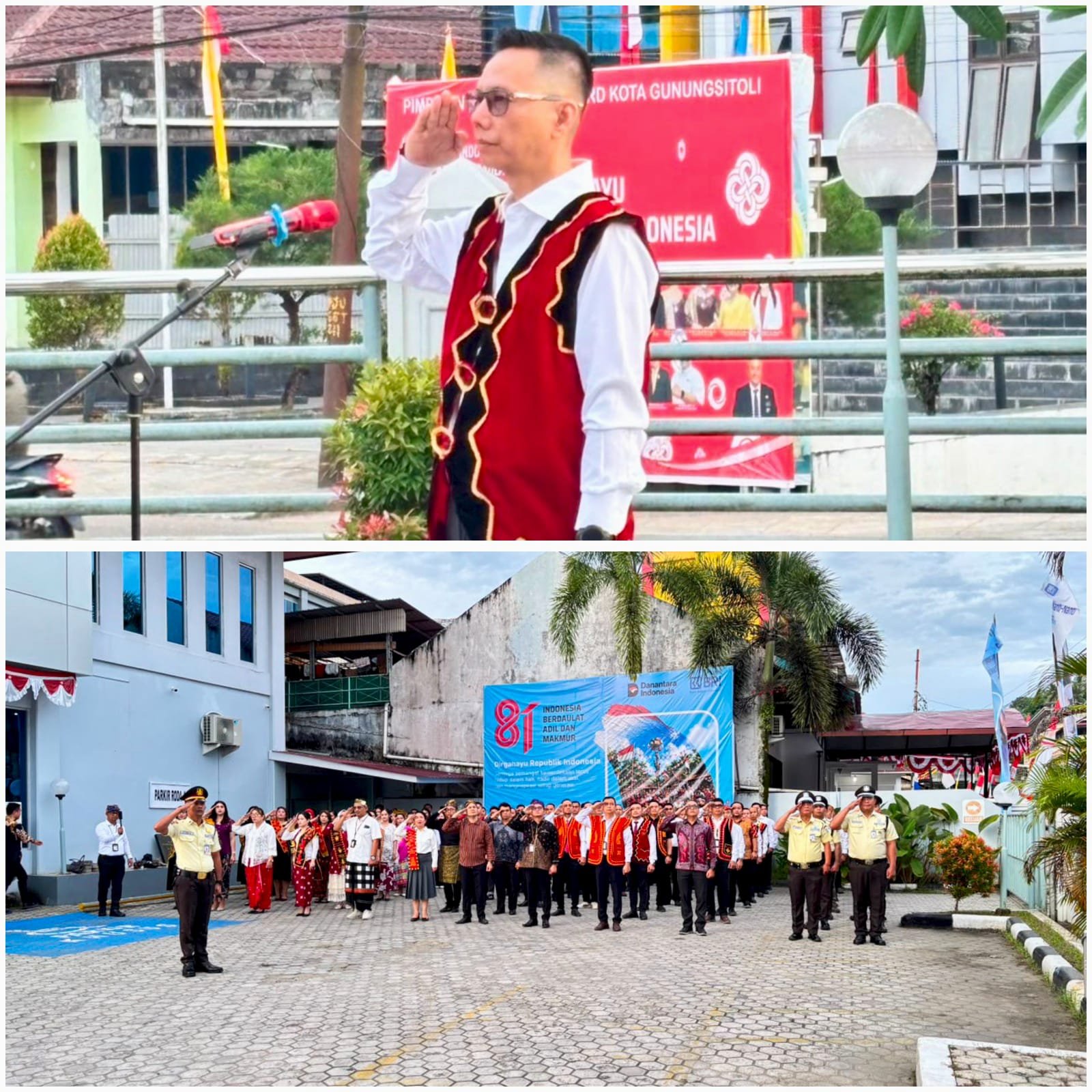 Khidmat dan Penuh Semangat, BRI BO Gunungsitoli Gelar Upacara Peringatan HUT Kemerdekaan RI ke-81